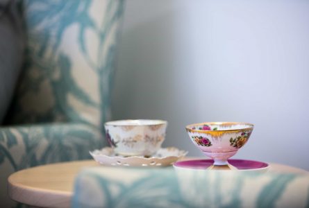 Teacups sitting on a table, representing the relaxing lifestyle at Whiddon Redhead, an aged care home in Newcastle, NSW.